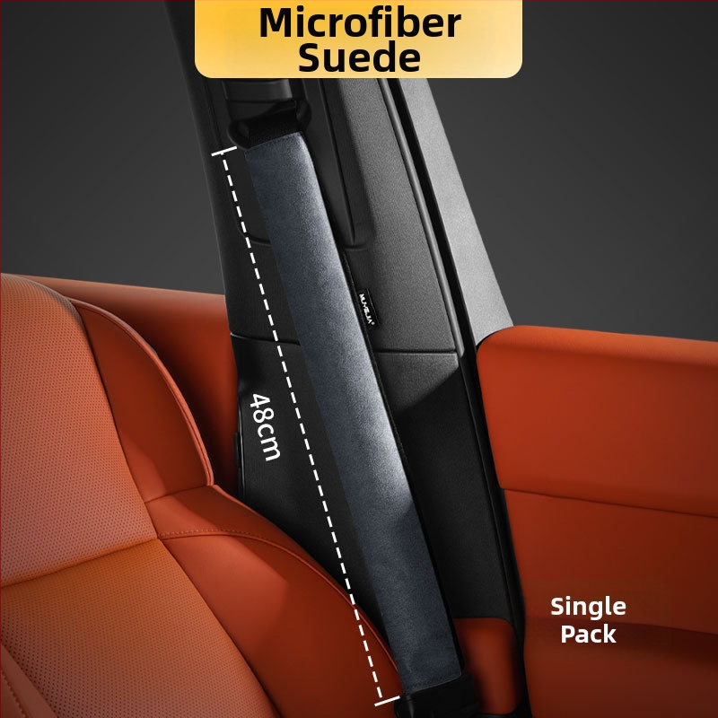 Velurová ramenná podložka na bezpečnostný pás auta, predĺžená, univerzálna pre všetky roky, ochranný kryt s logom, vnútorná dekorácia auta