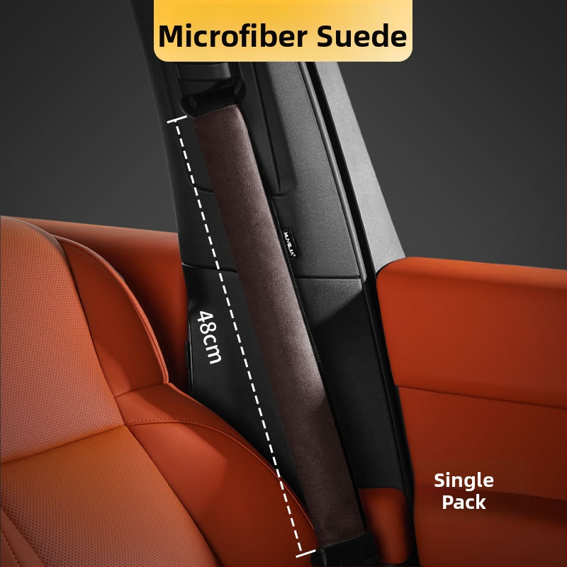 Velurová ramenná podložka na bezpečnostný pás auta, predĺžená, univerzálna pre všetky roky, ochranný kryt s logom, vnútorná dekorácia auta