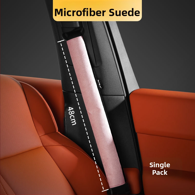 Velurová ramenná podložka na bezpečnostný pás auta, predĺžená, univerzálna pre všetky roky, ochranný kryt s logom, vnútorná dekorácia auta