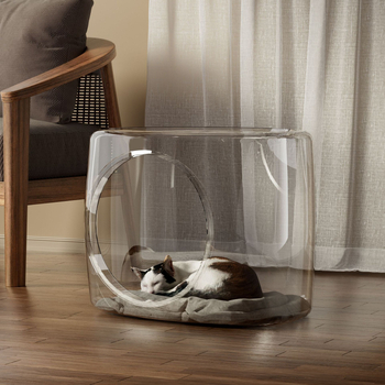 Cuib transparent pentru pisici, din plastic, marca Plastic qianyao, pentru pisici, categorie: cuib/cușcă pentru animale de companie