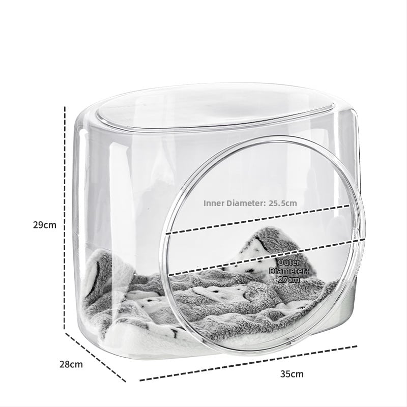 Cuib transparent pentru pisici, din plastic, marca Plastic qianyao, pentru pisici, categorie: cuib/cușcă pentru animale de companie