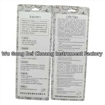 Тип 810, термометър за хладилник, стъклен термометър, кука, квадратна форма