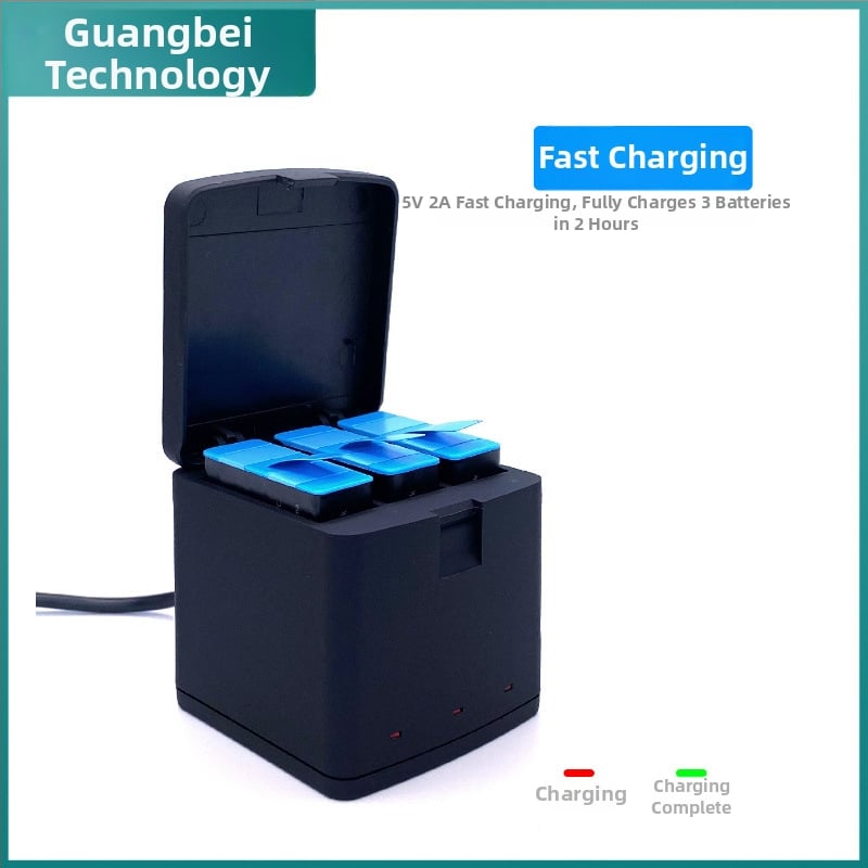 GoPro Hero9–12 Φορτιστής βάσης (AHDBT-901), USB-C, 3 κανάλια φόρτισης για μπαταρίες