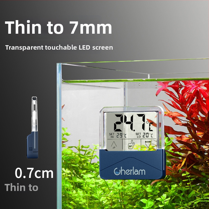 Termometar za akvarij s visokopreciznim zaslonom, elektronički senzor, vanjska naljepnica