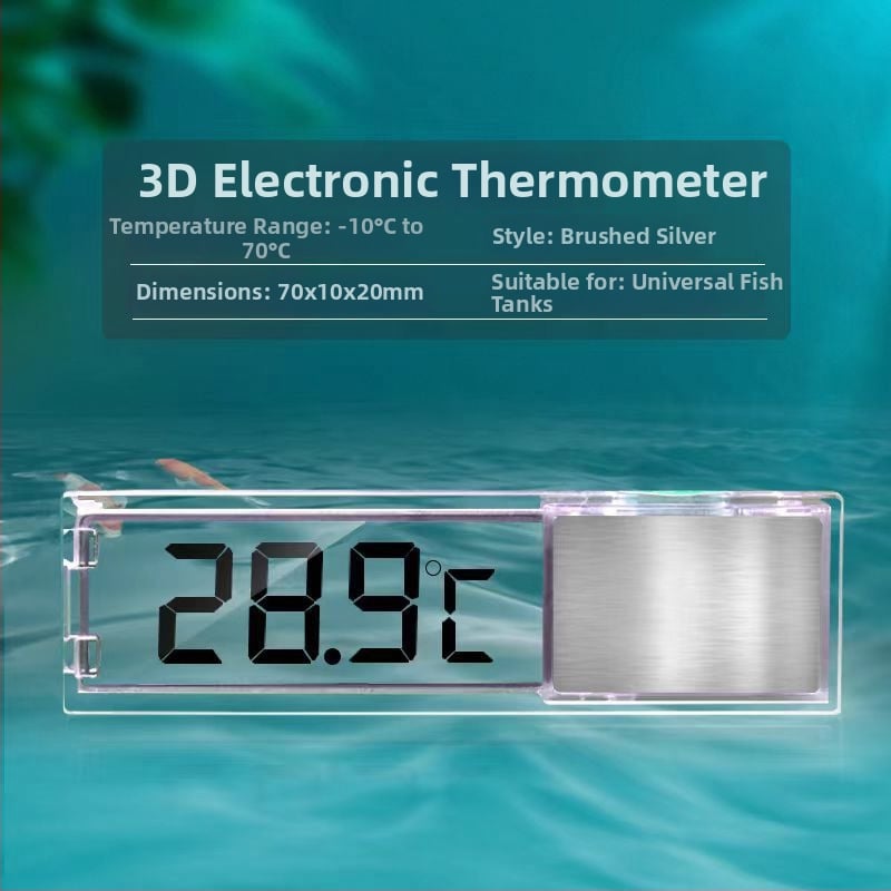 Digitalni termometar za akvarij s prozirnim LCD zaslonom, visoka preciznost mjerenja temperature