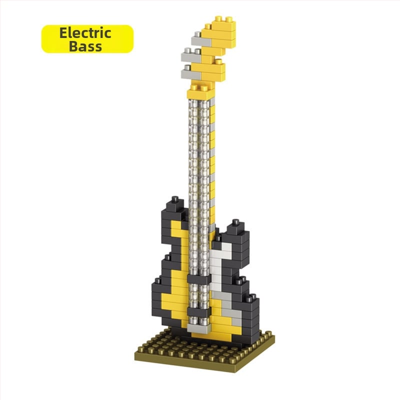 Lego-kompatibilis zenélő építőblokkok – zongora és gitár készlet, 100–200 darab, ABS műanyag, DIY, 7–14 éveseknek