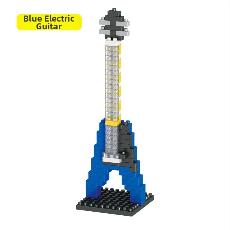 Lego-kompatibilis zenélő építőblokkok – zongora és gitár készlet, 100–200 darab, ABS műanyag, DIY, 7–14 éveseknek