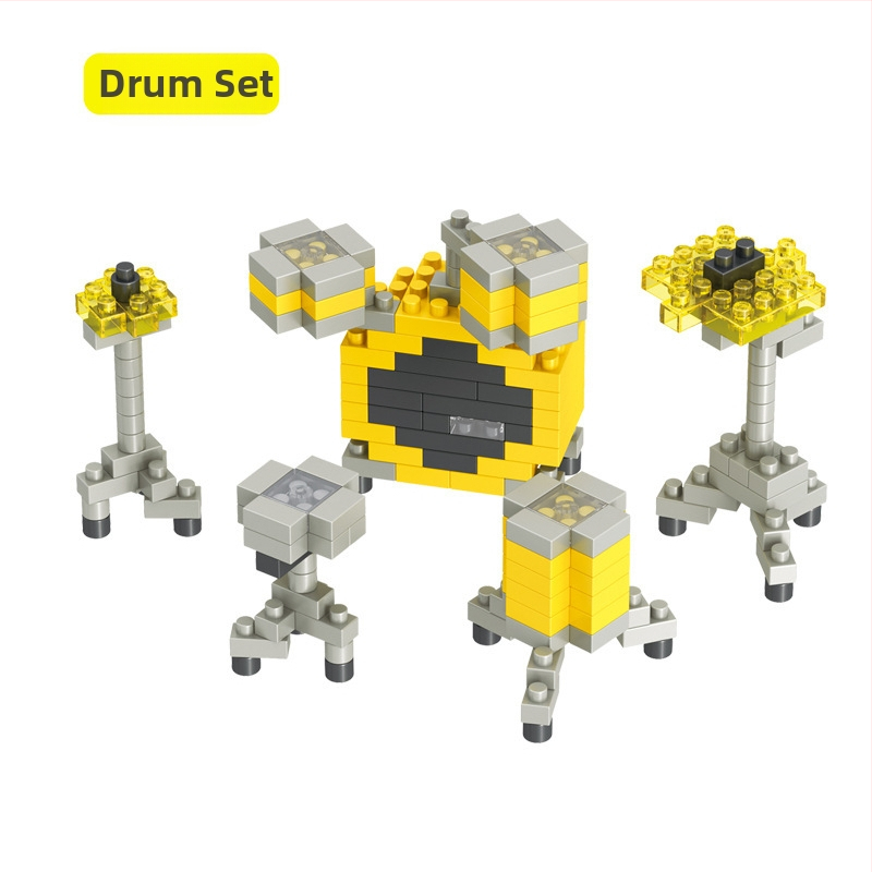 Lego-kompatibilis zenélő építőblokkok – zongora és gitár készlet, 100–200 darab, ABS műanyag, DIY, 7–14 éveseknek