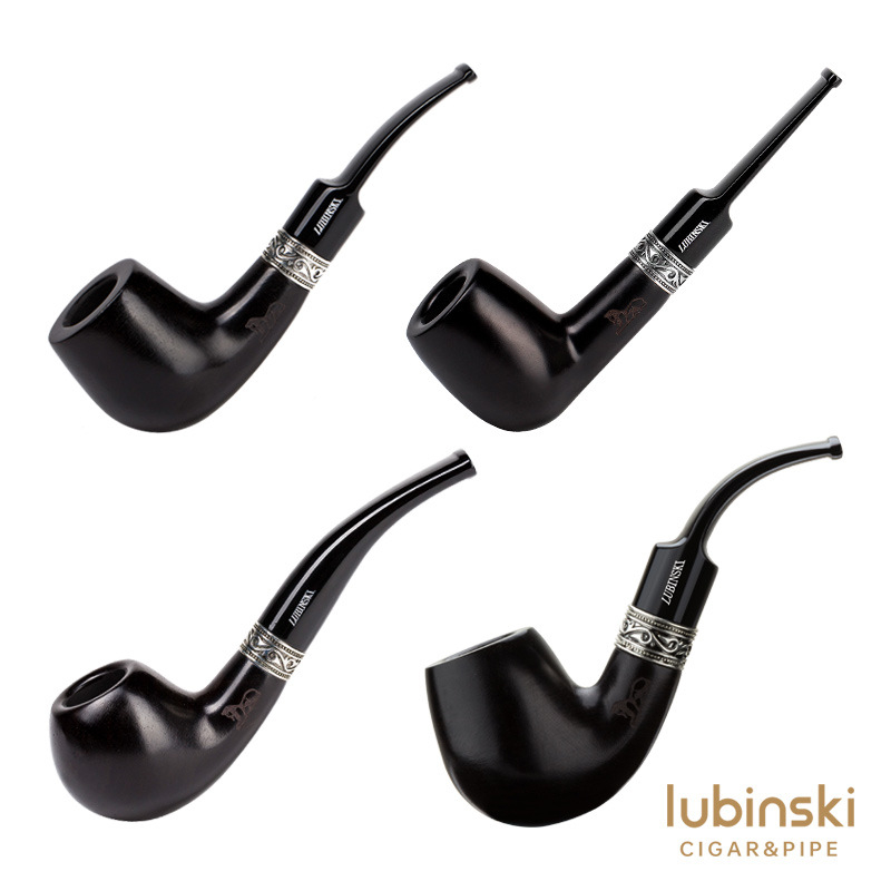 Lubinski lula s Ebony uzorom i srebrnim prstenom, klasična, 9 mm promjer