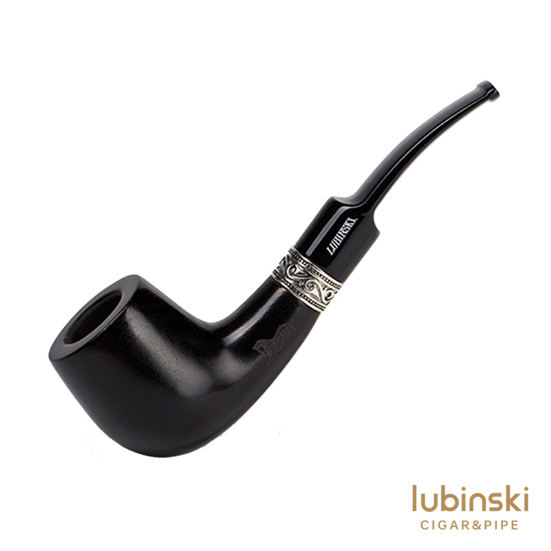 Lubinski lula s Ebony uzorom i srebrnim prstenom, klasična, 9 mm promjer