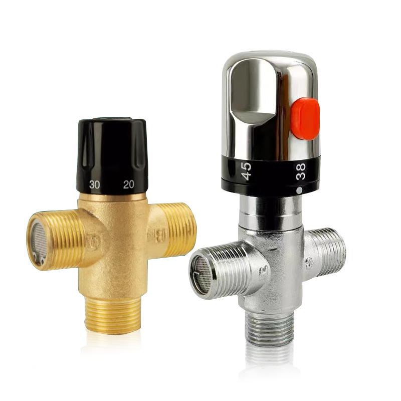 Valvă termostatică cu 3 căi, din cupru, montaj pe suprafață, presiune de lucru 1,0 MPa, brand Sixin