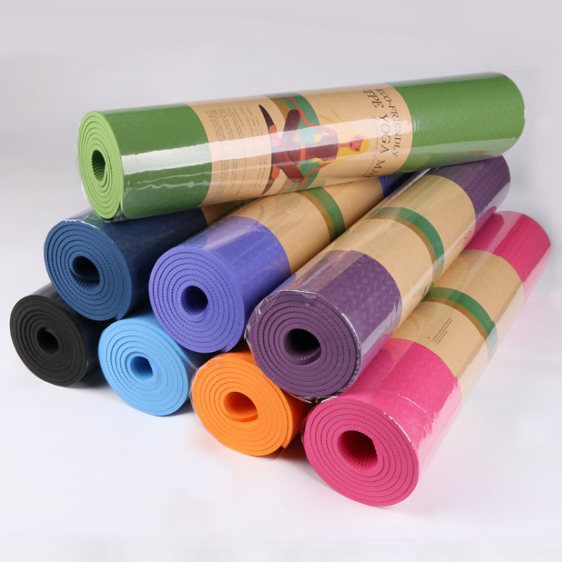 Covoraș de yoga – TPE, 6 mm, 850 g, Antiderapant, Absorbant la șocuri, Izolație fonică