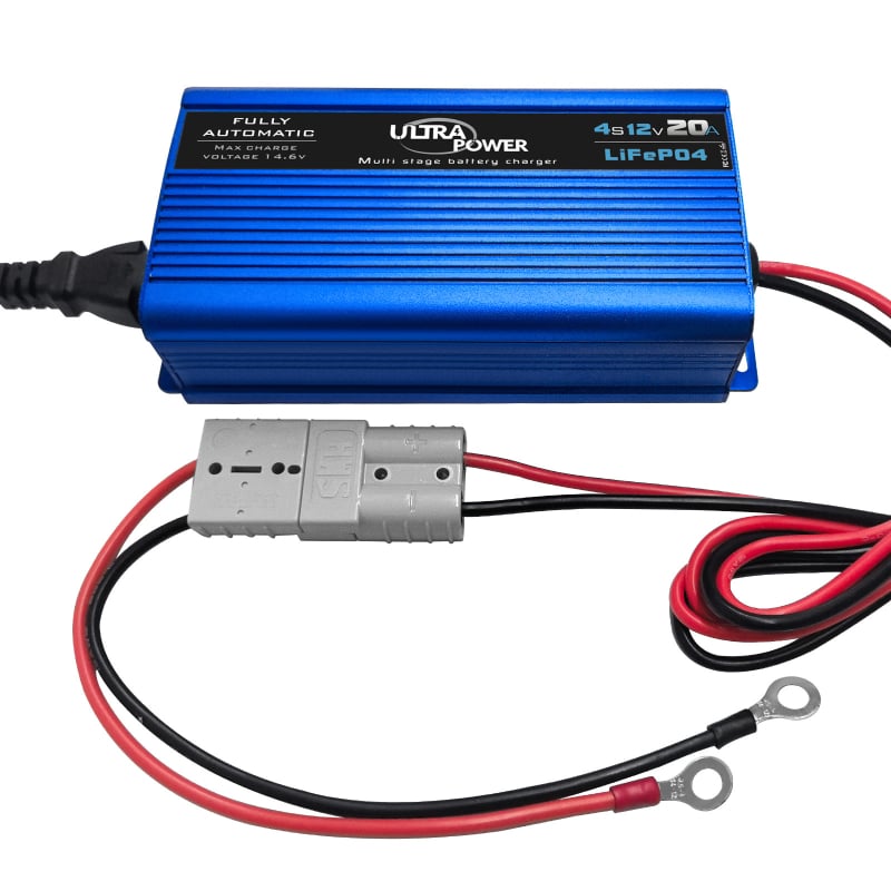 Inteligentno punjač LiFePO4 baterija 14.6V 20A, 4S, aluminijsko kućište, ulaz 100-240V AC, CE FCC ROHS UKCA