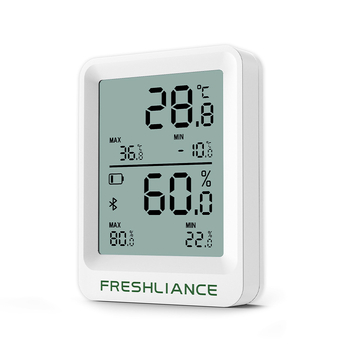 Bluetooth έξυπνος καταγραφέας θερμοκρασίας και υγρασίας, μοντέλο BlueTag TH20; εύρος μέτρησης -30°C έως +70°C, 0–100% RH; ακρίβεια ±0.3°C, ±3.0% RH; τροφοδοσία: CR2032 3V.