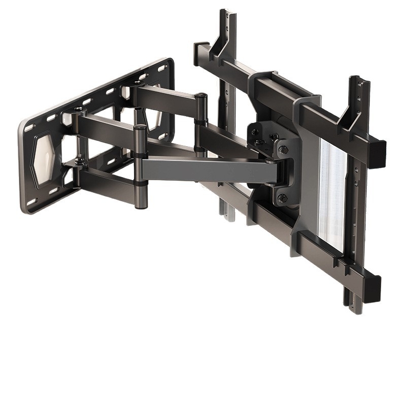 Suport de perete pentru televizor ultra-subțire, telescopic și rotativ, montaj încastrat, compatibil cu televizoare de 65/75/85 inch