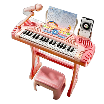 Jucărie electronic organ pentru copii, construcție din plastic, 7–14 ani, susține dezvoltarea vizuală și cognitivă, dezvoltare senzorială și auditivă, comunicare părinte-copil