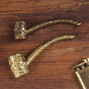 Pipă din cupru cu cal în relief, construcție metalică, stil nou chinezesc, cadou potrivit