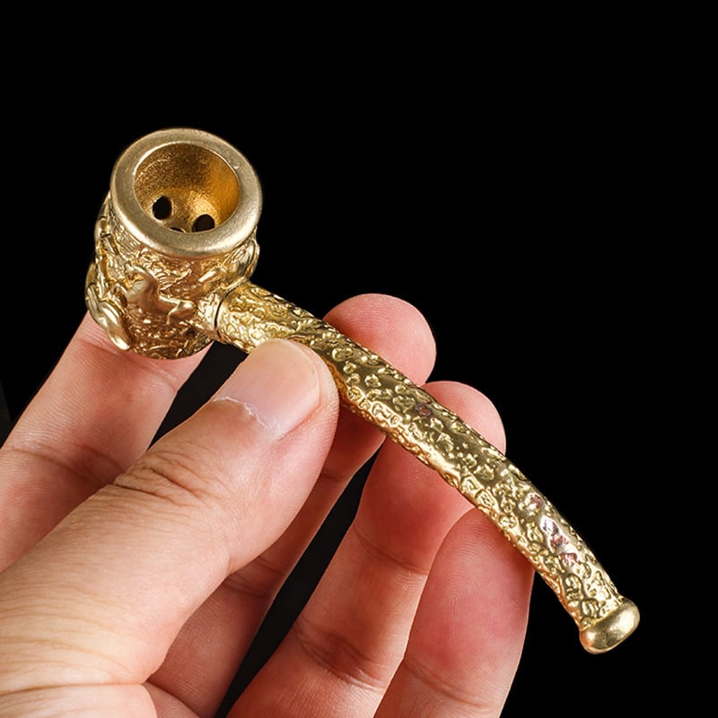 Pipă din cupru cu cal în relief, construcție metalică, stil nou chinezesc, cadou potrivit