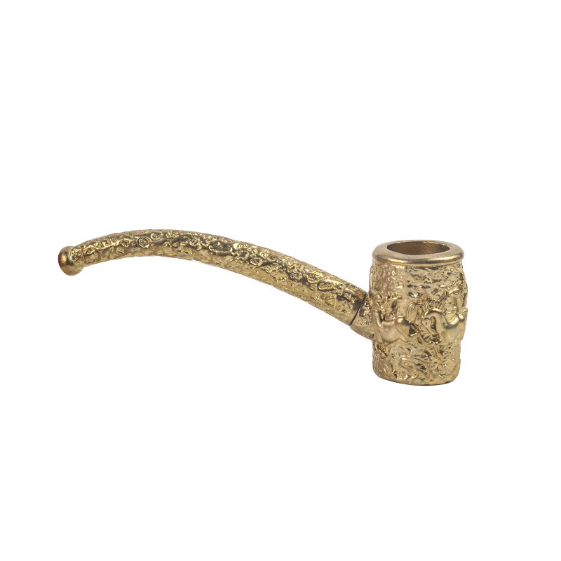 Pipă din cupru cu cal în relief, construcție metalică, stil nou chinezesc, cadou potrivit