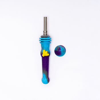 Pipă de fum din silicon și metal, logo imprimat, ambalaj 300 bucăți, cadou gata