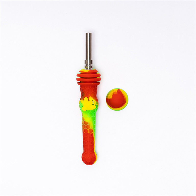 Pipă de fum din silicon și metal, logo imprimat, ambalaj 300 bucăți, cadou gata