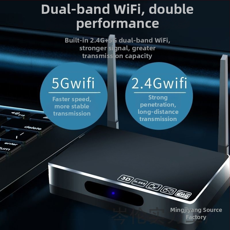 Android TV box s výstupom 4K, Bluetooth a dvojpásmovým Wi-Fi, 128 MB RAM