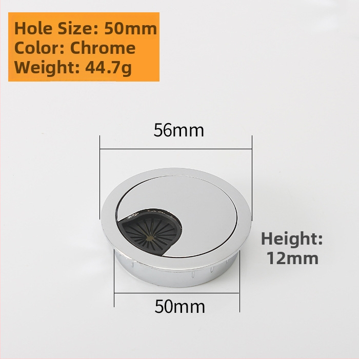 Κουτί καλωδίων από κράμα ψευδάργύρου για επιτραπέζιο υπολογιστή – πολυλειτουργικό κουτί οργάνωσης καλωδίων με κυκλική οπή κάλυψης, μοντέλο 6001, φινίρισμα ηλεκτροεπάλειψης