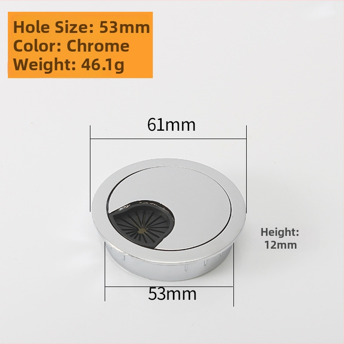 Κουτί καλωδίων από κράμα ψευδάργύρου για επιτραπέζιο υπολογιστή – πολυλειτουργικό κουτί οργάνωσης καλωδίων με κυκλική οπή κάλυψης, μοντέλο 6001, φινίρισμα ηλεκτροεπάλειψης