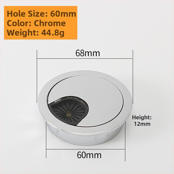 Κουτί καλωδίων από κράμα ψευδάργύρου για επιτραπέζιο υπολογιστή – πολυλειτουργικό κουτί οργάνωσης καλωδίων με κυκλική οπή κάλυψης, μοντέλο 6001, φινίρισμα ηλεκτροεπάλειψης