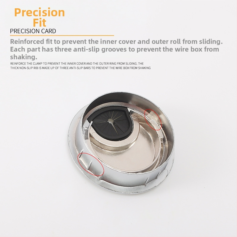 Κουτί καλωδίων από κράμα ψευδάργύρου για επιτραπέζιο υπολογιστή – πολυλειτουργικό κουτί οργάνωσης καλωδίων με κυκλική οπή κάλυψης, μοντέλο 6001, φινίρισμα ηλεκτροεπάλειψης
