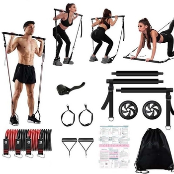 Pilates rúd feszítésre: latex anyagú, feszítő kötél, férfiak és nők számára