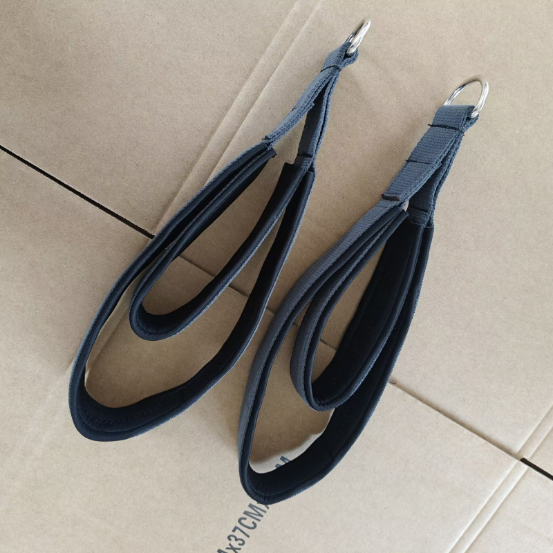 Curea de întindere pentru yoga cu inel dublu, cataramă pentru gleznă și mâner, material poliester-bumbac, brand Yufengfit