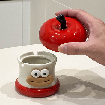 Scrumieră ceramică, stil desen animat, pentru decorare și depozitare, 1 bucată