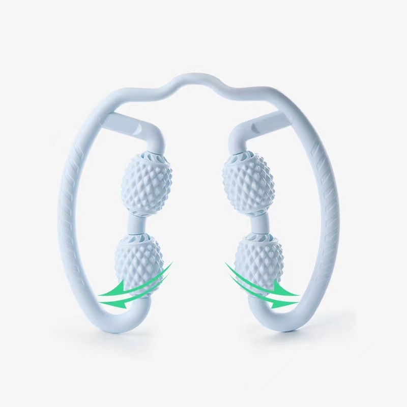 Inel de pilates – clemă circulară pentru picior, masaj cu patru roți, roller pentru picior, material din plastic