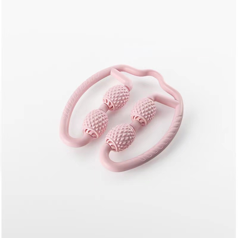 Inel de pilates – clemă circulară pentru picior, masaj cu patru roți, roller pentru picior, material din plastic