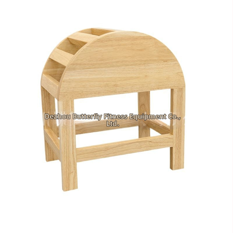 Antrenor pentru zona lombară din lemn masiv de stejar – scaun de Pilates pentru întinderea spatelui, cu suport lombar