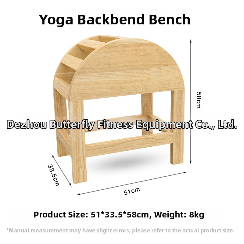 Antrenor pentru zona lombară din lemn masiv de stejar – scaun de Pilates pentru întinderea spatelui, cu suport lombar