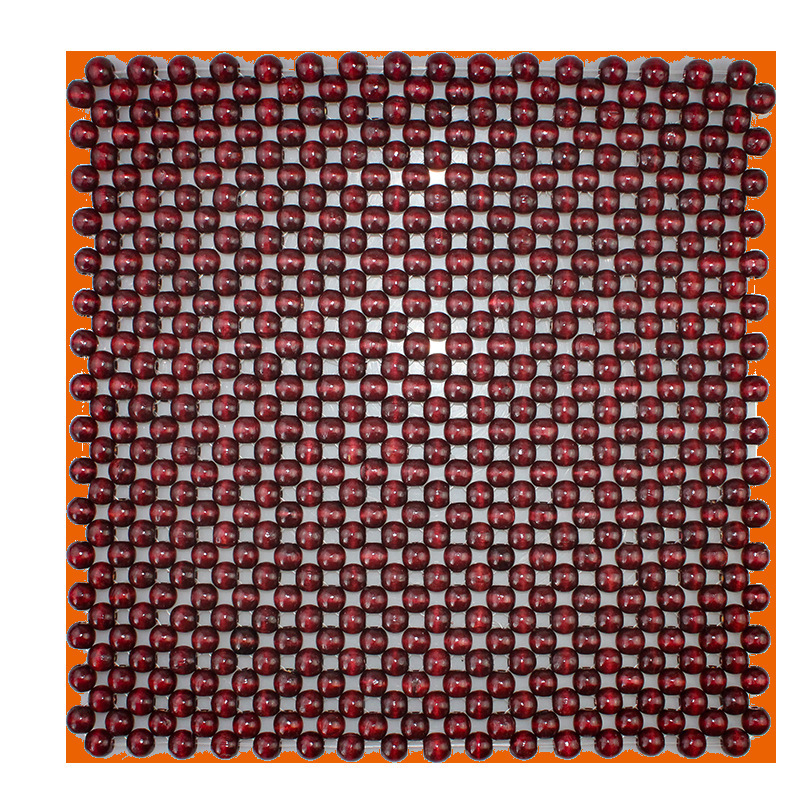 Autóüléshez készült fa gyöngy párna, négyszögletes