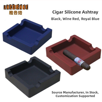 Jacobake silikonski pepelnjak za cigare, ponovno upotrebljiv, kvadratni, s tiskom loga, prilagodljiv, moderni minimalistički dizajn