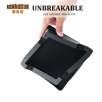 Jacobake silikonski pepelnjak za cigare, ponovno upotrebljiv, kvadratni, s tiskom loga, prilagodljiv, moderni minimalistički dizajn