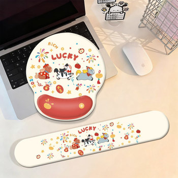 Στήριγμα καρπού και επιφάνεια ποντικιού με χειροποίητο σχέδιο για το Έτος του Αλόγου, μαλακό καουτσούκ, αντιολισθητικό, μεταφορά θερμότητας, OEM παραγγελία, διαθέσιμο λογότυπο