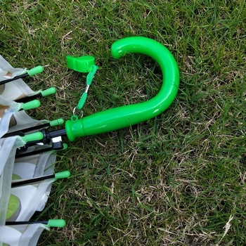 Detský dlhý dážďnik s automatickým otvorením, rám zo šiestich oceľových lúčov, polyester 170T, ovocný vzor