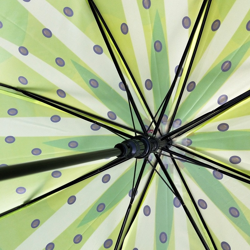 Detský dlhý dážďnik s automatickým otvorením, rám zo šiestich oceľových lúčov, polyester 170T, ovocný vzor