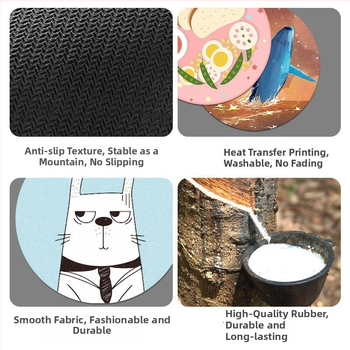 Podloga za miš na stol s naslonom za zglob, prirodni kaučuk, termotransfer tisak, model RM-01