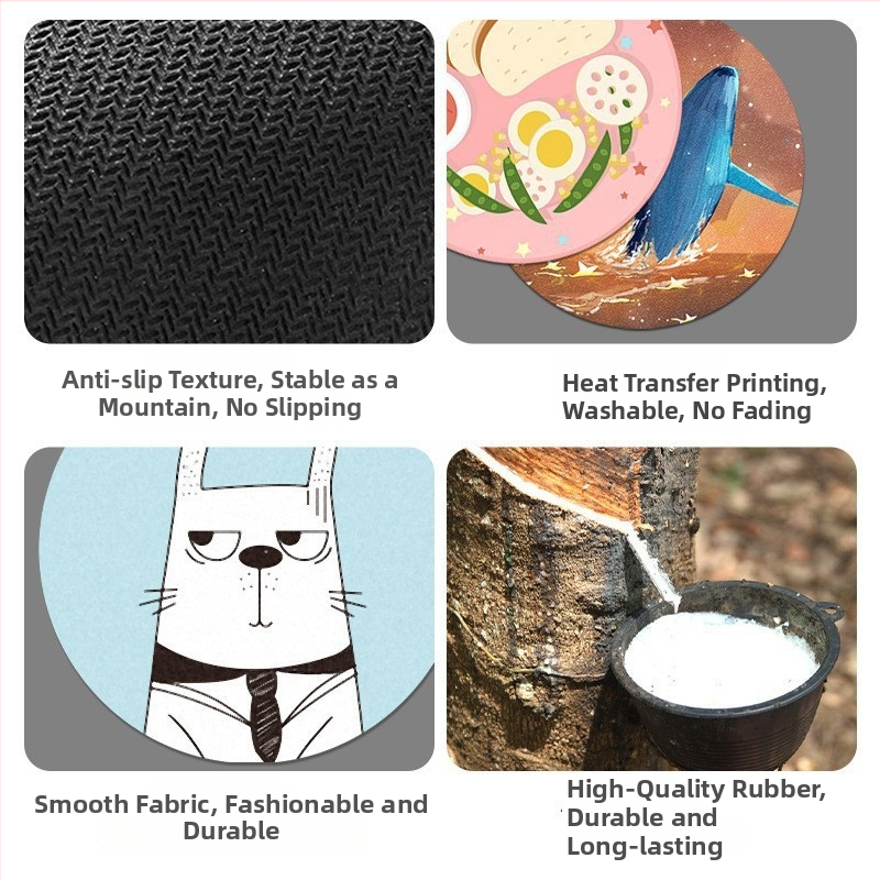 Podloga za miš na stol s naslonom za zglob, prirodni kaučuk, termotransfer tisak, model RM-01