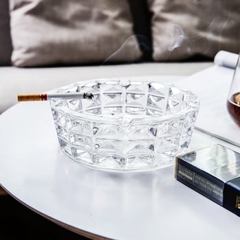 Duoter pepeljara od kristalnog stakla u europskom stilu za ured, dnevni boravak, kafić ili bar