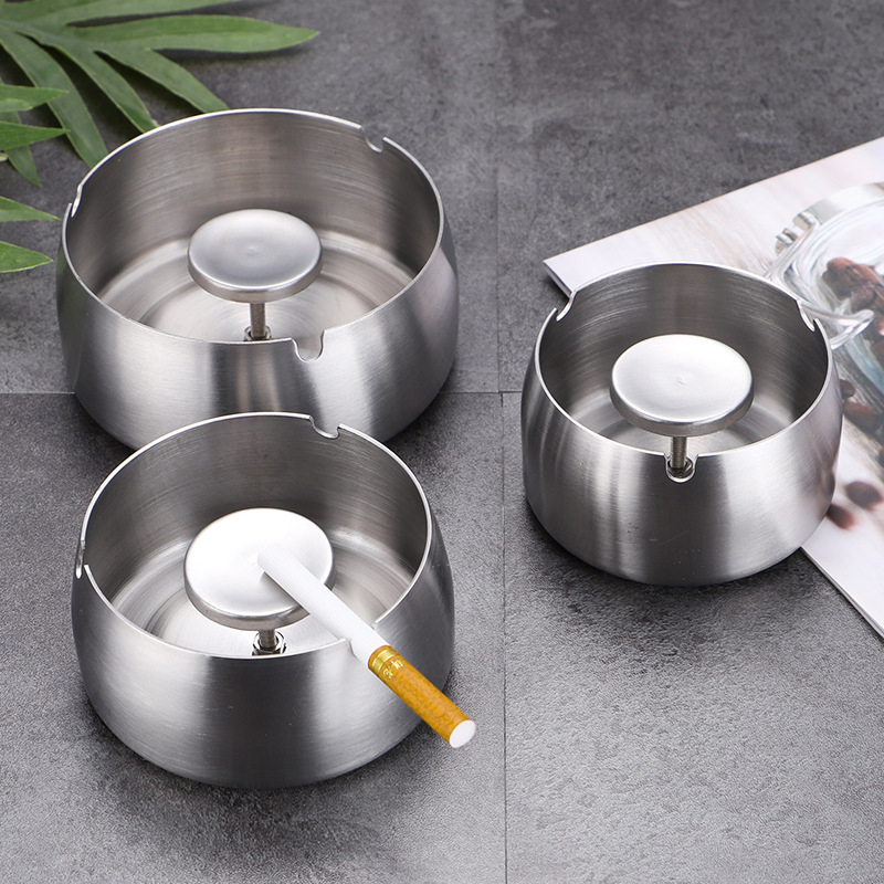 Pepeljara od nehrđajućeg čelika s stupcem, jednostavan stil, otisak logotipa, mogućnost prilagodbe, Baosheng marka