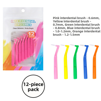 L-tvarovaný interdentálny štetec, jednorazový, balenie 12, model LBD03, pre dospelých