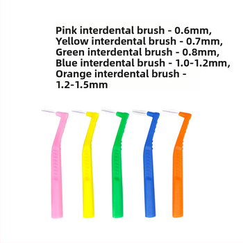 L-tvarovaný interdentálny štetec, jednorazový, balenie 12, model LBD03, pre dospelých