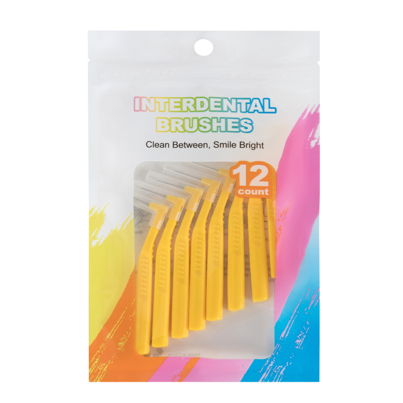 L-tvarovaný interdentálny štetec, jednorazový, balenie 12, model LBD03, pre dospelých